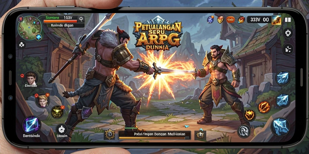 Tampilan aksi seru dalam permainan 333V ARPG.