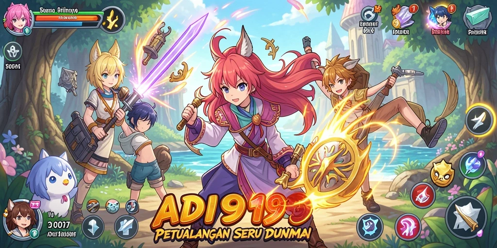 Tampilan gameplay seru ADI99 dengan karakter Anime yang menarik.