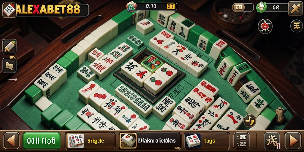 Gameplay ALEXABET88 dengan tampilan ubin Mahjong yang menarik.
