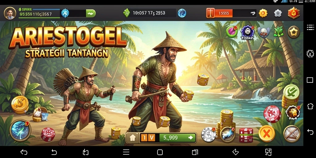 Tampilan menarik dari gameplay ARIESTOGEL yang penuh strategi.