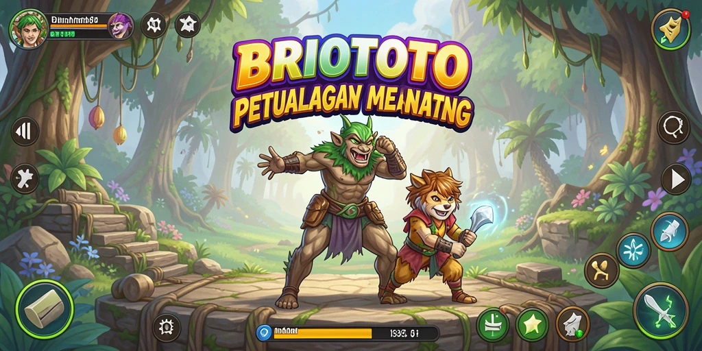 Screenshot utama BRIOTOTO menampilkan gameplay petualangan yang menarik.