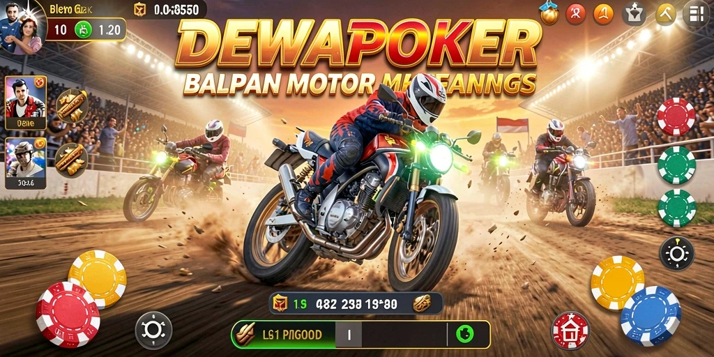 Tangkapan layar DEWAPOKER menampilkan aksi balapan motor yang mendebarkan dan penuh adrenalin.