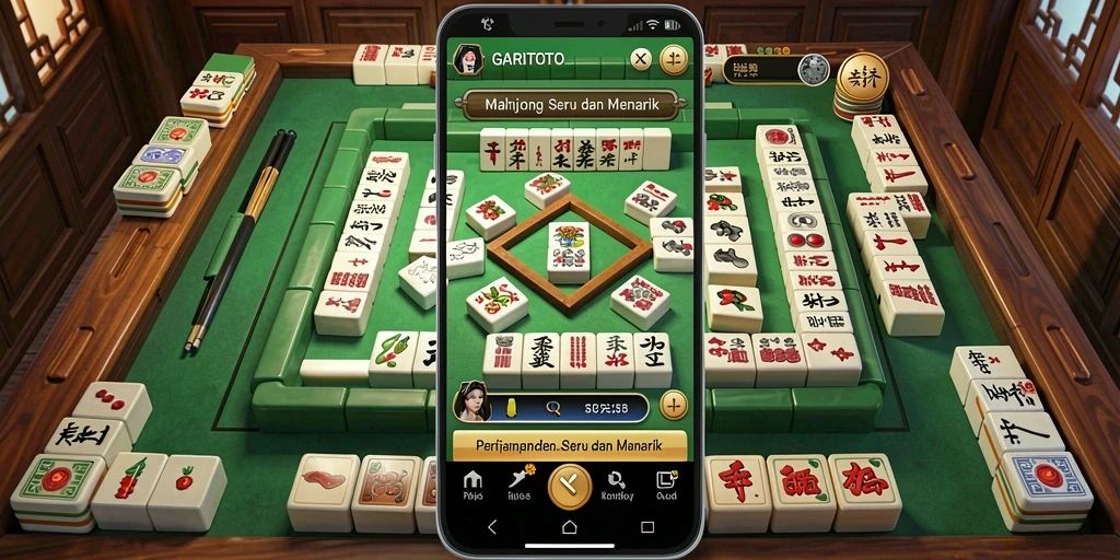 Screenshot gameplay GARITOTO dengan desain ubin Mahjong yang menarik.