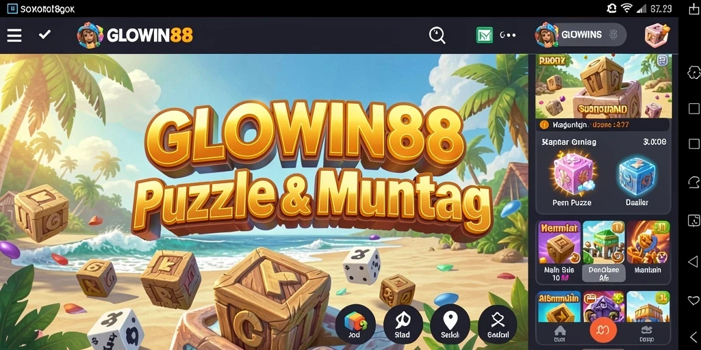 Screenshot gameplay GLOWIN88 menampilkan tantangan puzzle yang menarik.