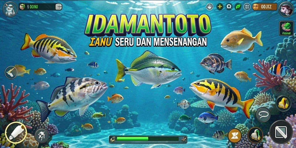 Tampilan gameplay seru dari IDAMANTOTO dalam menembak ikan.
