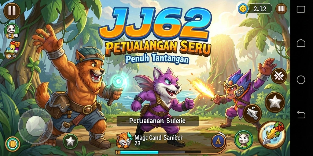 Screenshot gameplay JJ62 menampilkan petualangan yang seru dan penuh aksi.
