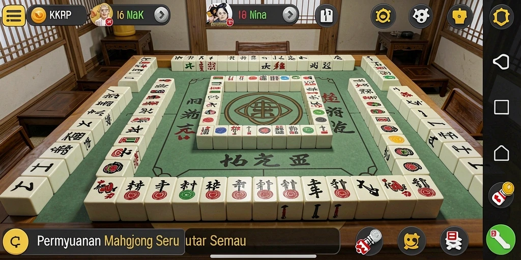 Screenshot gameplay KKRP menunjukkan keseruan bermain Mahjong.