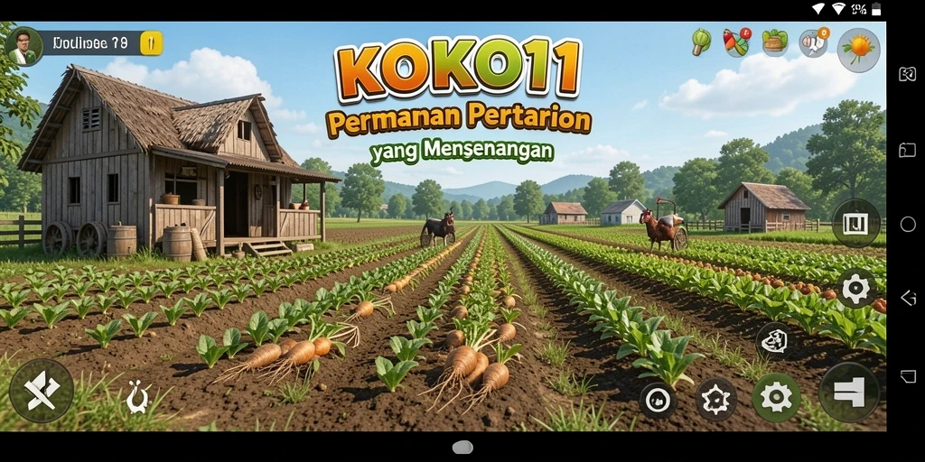 Tampilan gameplay KOKO11 menampilkan aktivitas berkebun yang seru.