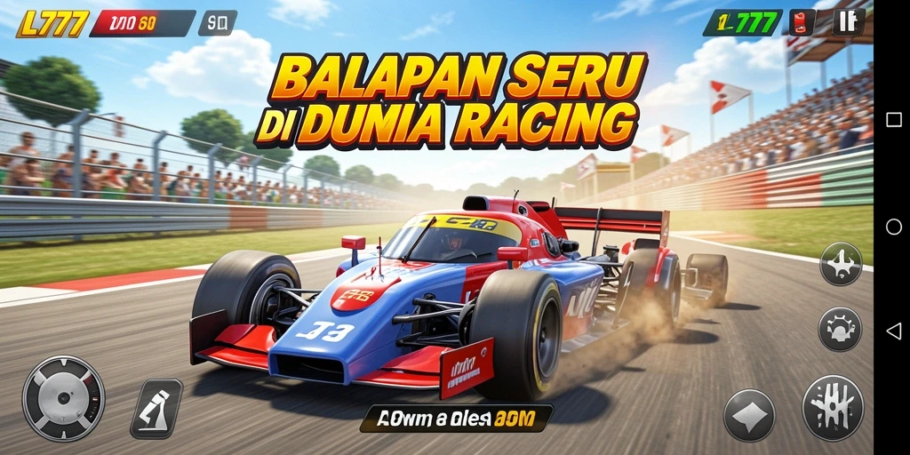 Tampilan aksi balapan menegangkan dalam L777 dengan grafis memukau.