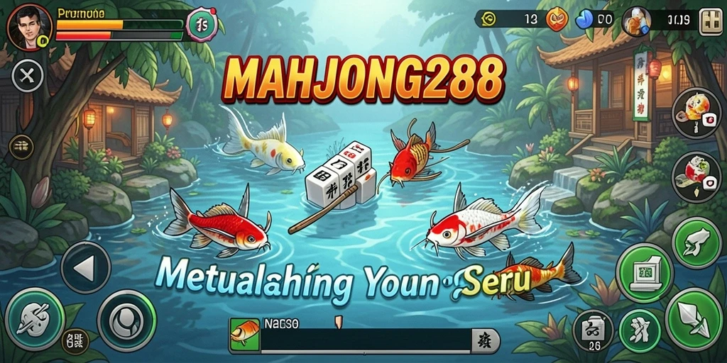 Screenshot menampilkan aksi seru dalam game memancing MAHJONG288.