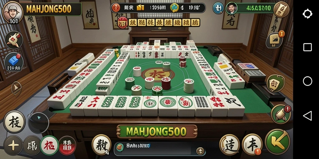 Tampilan gameplay memancing yang mendebarkan di MAHJONG500.