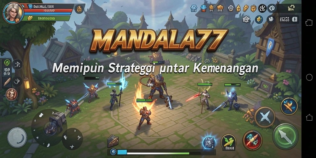 Tampilan gameplay MANDALA77 yang intens dan strategis.