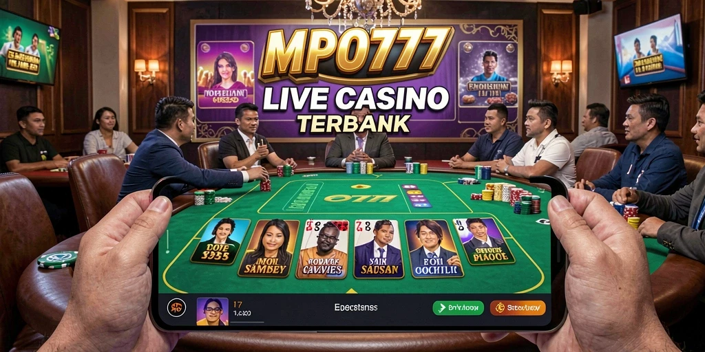 Screenshot MPO777 menampilkan dealer profesional dan permainan kasino yang seru.