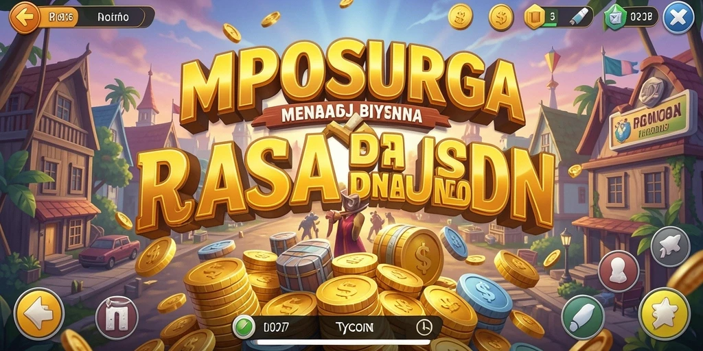 Tampilan gameplay MPOSURGA yang menakjubkan dalam membangun imperium bisnis.