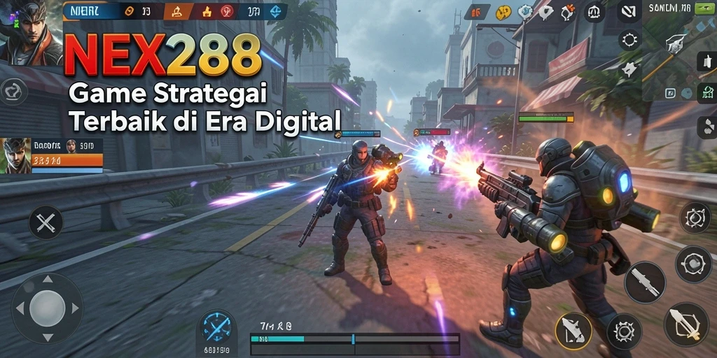 Screenshot NEX288 menampilkan aksi pertempuran strategis yang seru.