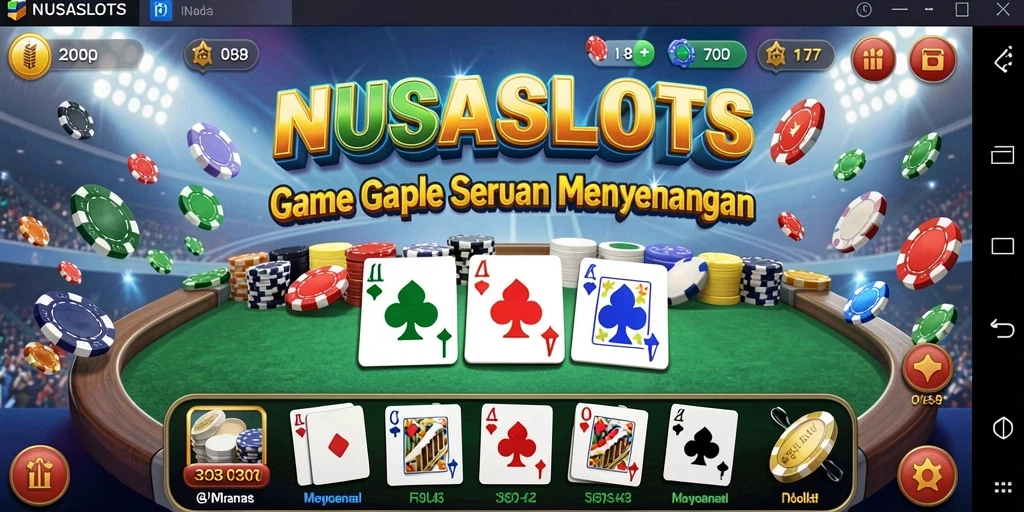 Tampilan menarik dari gameplay gaple di NUSASLOTS.
