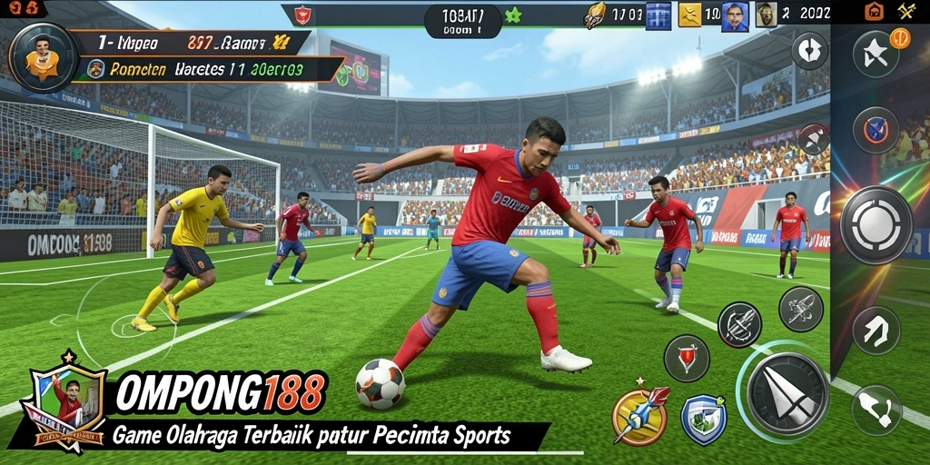 Tangkapan layar utama OMPONG188 menampilkan aksi seru dalam pertandingan olahraga.
