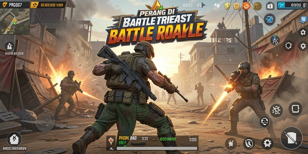 Tampilan aksi intens dalam gameplay PRG007 yang penuh strategi.