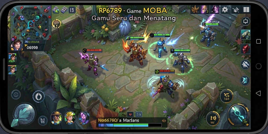 Tampilan gameplay seru dari RP6789 di arena MOBA.