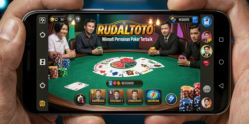 Tampilan gameplay Poker yang mendebarkan di RUDALTOTO.