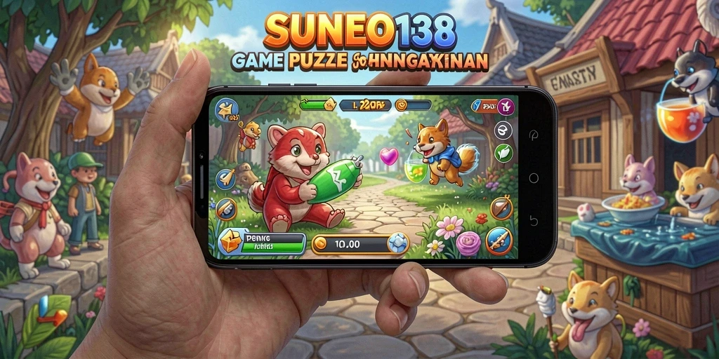 Tangkapan layar utama SUNEO138 menampilkan momen seru dalam permainan puzzle.