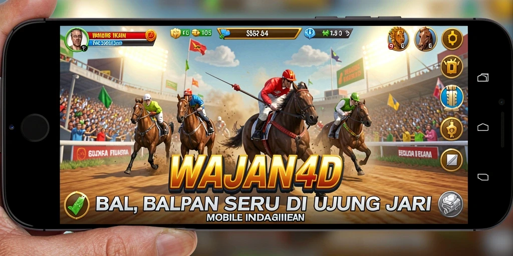Tampilan utama gameplay <strong>WAJAN4D</strong>, menunjukkan balap seru dan grafis memukau.