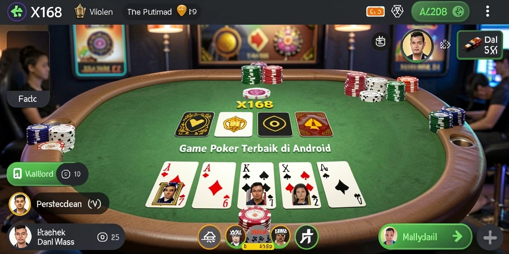 Tampilan gameplay X168 yang menarik dalam permainan Poker.