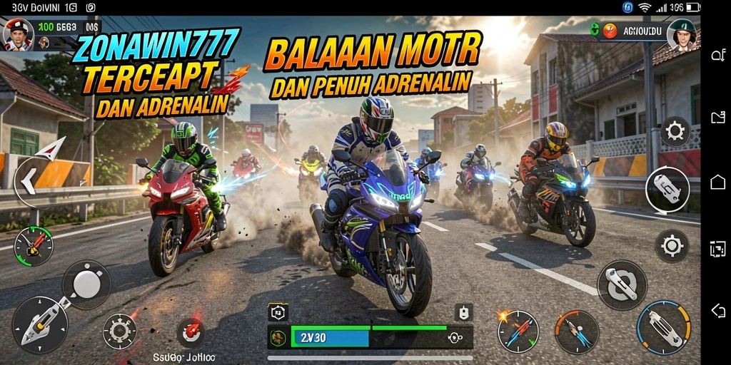 Gameplay motorracing yang seru dan mendebarkan di ZONAWIN777.