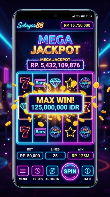 Tampilan utama aplikasi selayar88 yang menarik dan informatif.